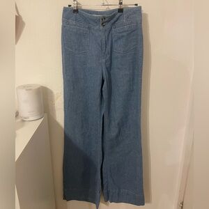 The Junie high rise wide leg flare pants by maeve | Anthropologie